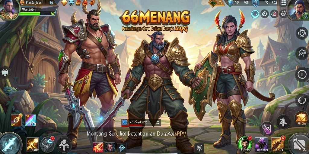 Tangkapan layar menunjukkan aksi seru dalam permainan ARPG 66MENANG.