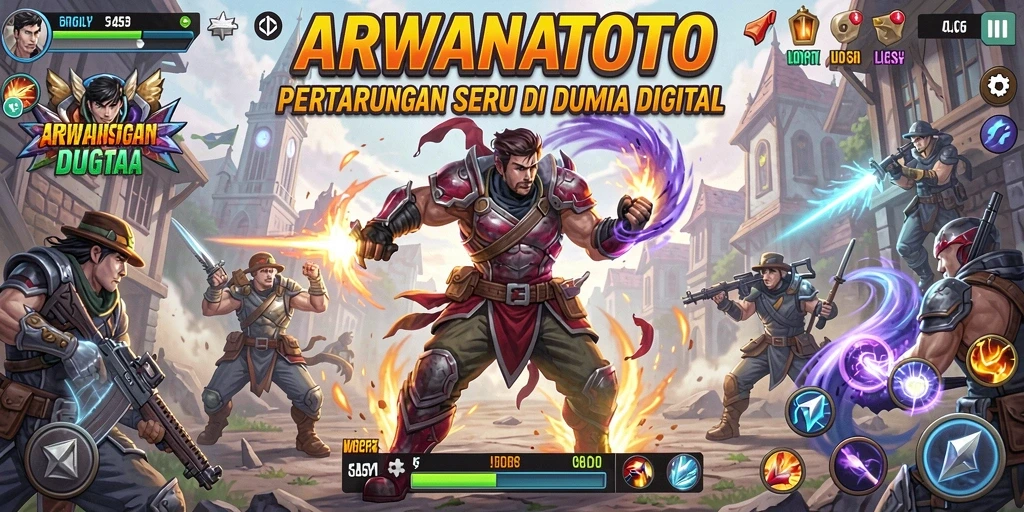 Tampilan gameplay ARWANATOTO yang memukau dan pertarungan seru.