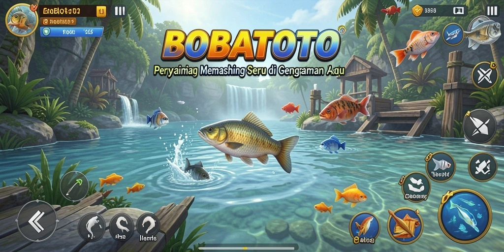 Tampilan gameplay seru dalam BOBATOTO yang menarik ikan.
