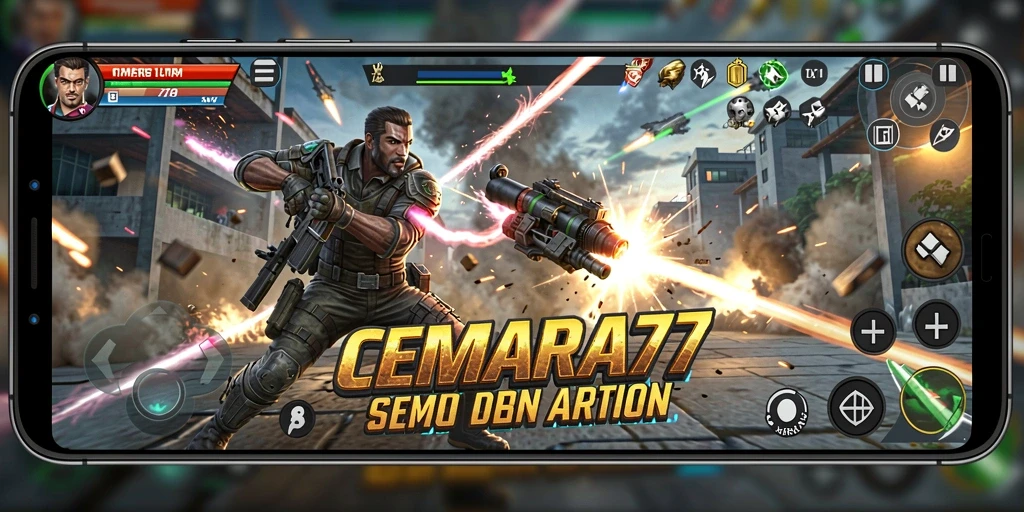 Tampilan gameplay CEMARA77 yang penuh aksi dan seru.