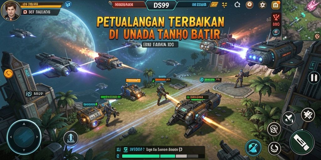 Screenshot gameplay DS99 menunjukkan dunia luas yang siap dijelajahi.