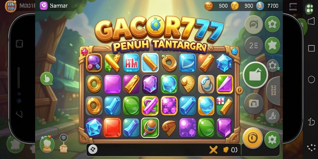 Tampilan gameplay GACOR777 yang menakjubkan dalam permainan Match-3.