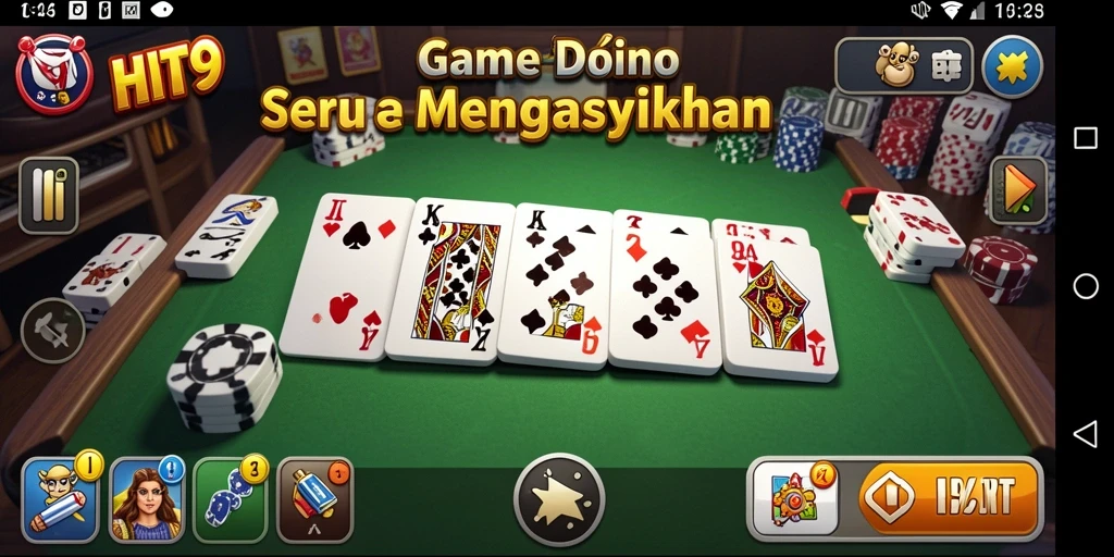 Tampilan gameplay HIT9 yang menarik dalam permainan Domino.