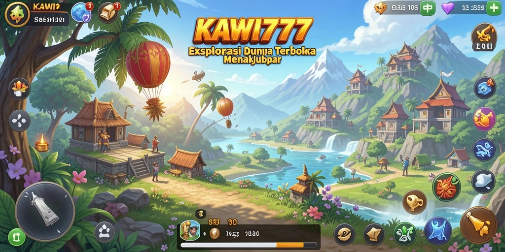 Tangkapan layar gameplay KAWI777 yang menampilkan petualangan di dunia terbuka.
