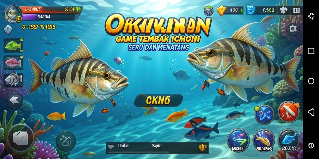 Screenshot gameplay OKWIN menampilkan tembak ikan yang seru.