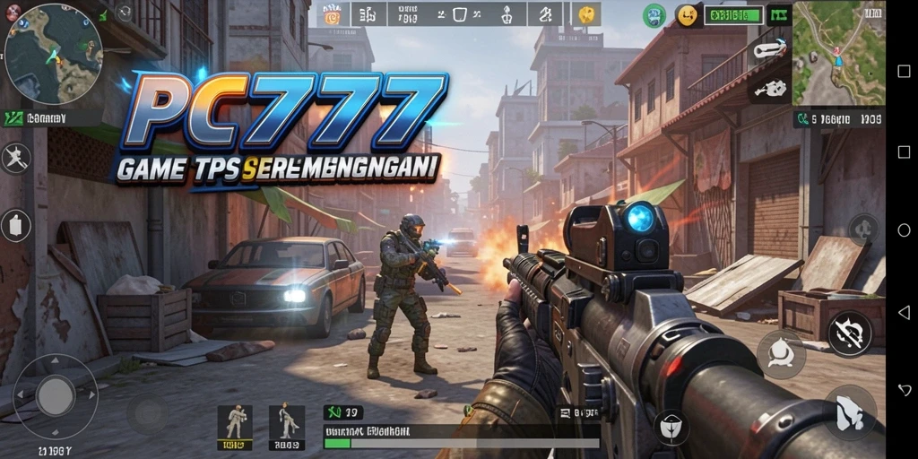Screenshot utama PC777 menampilkan aksi seru dalam gameplay TPS.