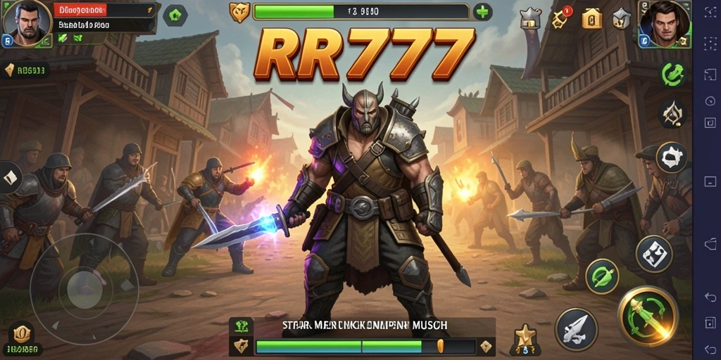 Screenshot gameplay RR777 yang menampilkan pertempuran strategi yang intens.