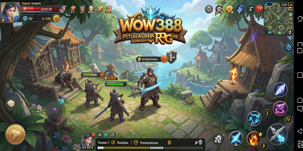 Screenshot gameplay WOW388 menampilkan pertarungan seru dalam dunia RPG.